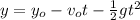 y=y_o-v_ot-\frac{1}{2}gt^2