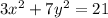 3x^2+7y^2=21