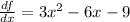 \frac{df}{dx}=3x^2-6x-9