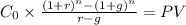 C_0 \times \frac{(1+r)^n-(1+g)^n}{r-g}  = PV
