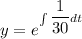 y = e^{\int\limits \dfrac{1}{30}dt}