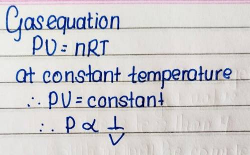 What happens to the pressure of a gas when the volume of its container is increased at constant temp