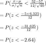 =P(\frac{x-\mu}{\sigma/\sqrt{n} }