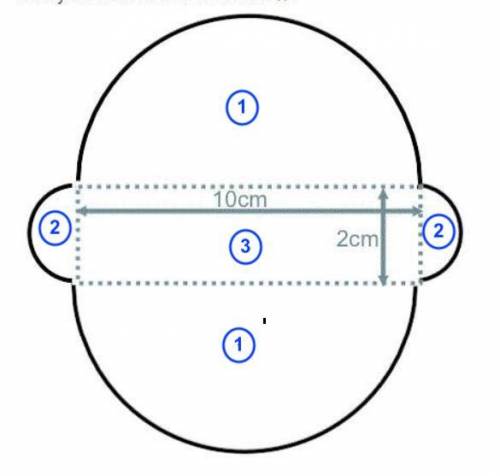 Find the area of the following shape, given its curves are made from parts of circles with diameters