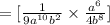 =[\frac{1}{9a^{10}b^2}\times \frac{a^6}{4b^8}]