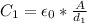 C_{1} = \epsilon_{0}*\frac{A}{d_{1}}