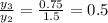 \frac{y_3}{y_2}=\frac{0.75}{1.5}=0.5