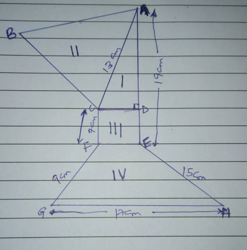 field book of agricultural land .it is divided into 4 plots. plot 1 is a right angle triangle , plot