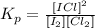 K_{p} =\frac{[ICl]^2}{[I_{2}][Cl_{2}]  }