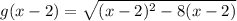 g(x-2)=\sqrt{(x-2)^2-8(x-2)}
