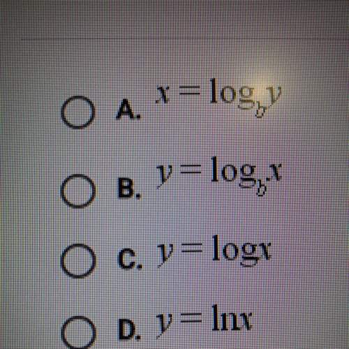 Which of the following equations is equivalent to b^y=x