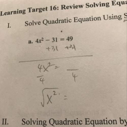 Solve the quadratic equation using square roots