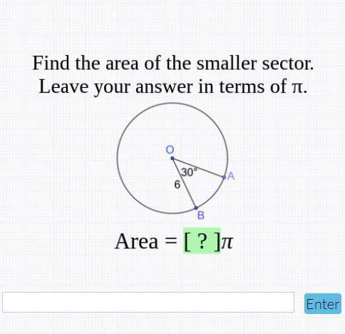 50 points- find the area of the smaller sector. leave your answer in terms of pi.