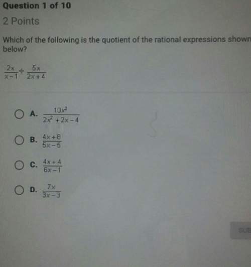 Which of the following is the quotient of the rational expressions shown below? someone