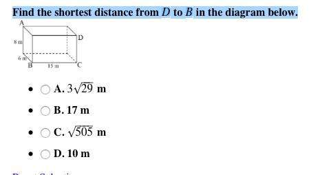Find the shortest distance from d to b in the diagram below.