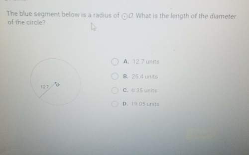 The blue segment below is a radius of o . what is the length of the diameterof the circle?
