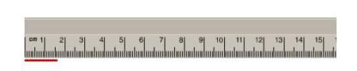 What is the length of this ruler to the correct degree of precision? 16 mm 1.61 cm 1.61 mm 1.610 cm