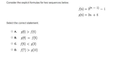Consider the explicit formulas for two sequences below. select the correct stateme