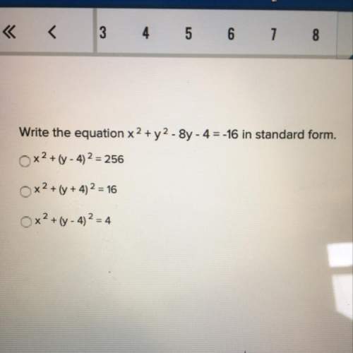 Write the equation x^2 + y^2 - 8y - 4 = -16 in standard form.