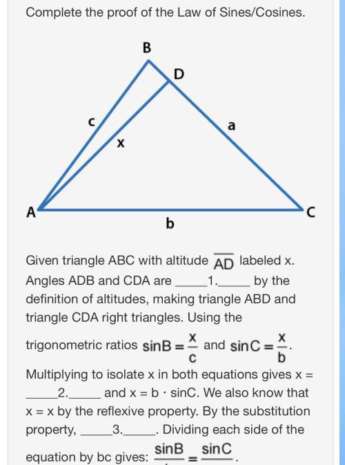 Given triangle abc with altitude segment ad labeled x. angles adb and cda are by the definition of