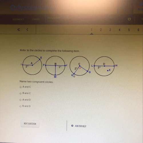Refer to the circles to complete the following items  name two congruent circles a and c