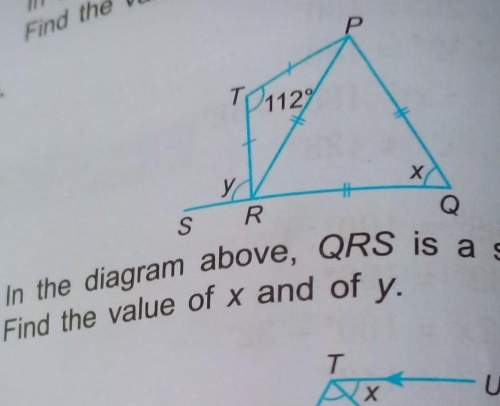 In the diagram above, qrs is a straight line. find the value of x and ytolong bantu nak