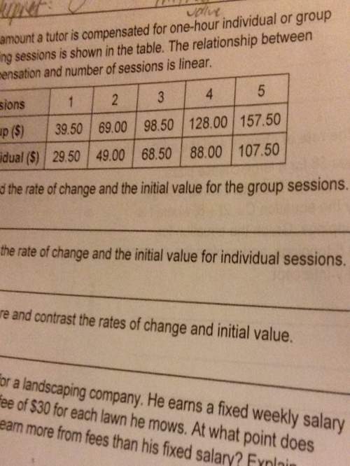 Find the rate of change and the initial value for both group n individual session