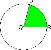 1. the measure of pqr is 75°. the length of radius qr is 7 inches. what is the area of sector pqr?