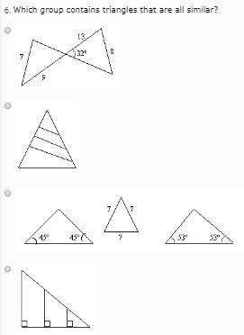 Which group contains triangles that are all similar?