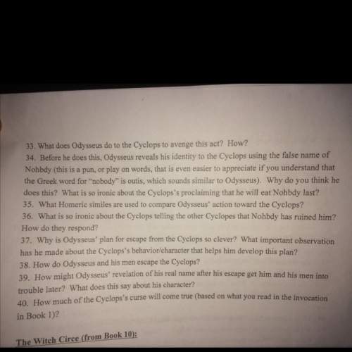The odyssey book 5 study questions i don't know any of these! !