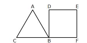 In the figure below, triangle abc is an equilateral triangle, and quadrilateral defb is a square.