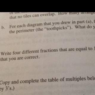 What does it mean to write four different fractions that are equal to
