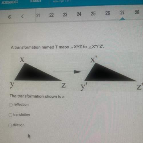 Atransformation named t maps axyz to ax'y'z the transformation shown is a