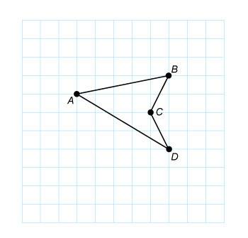 Quadrilateral abcd is to be reflected across a horizontal line that is 3 units below point c.