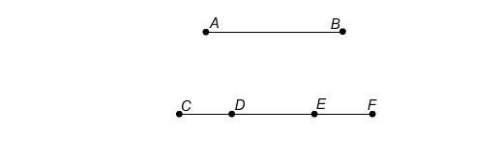 In the figure, cd = ef and ab = ce. complete the statements to prove that ab = df.
