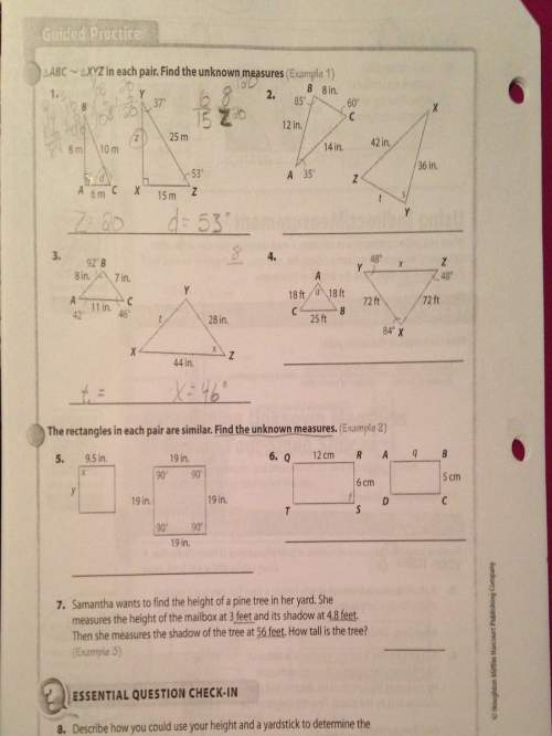 Need with my homework number 4 5 6 and 7 asap!  4 5 6- find the unknown measures! &lt;