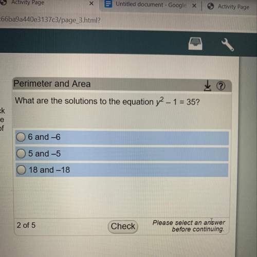 What are the solutions to the equation y2-1=35