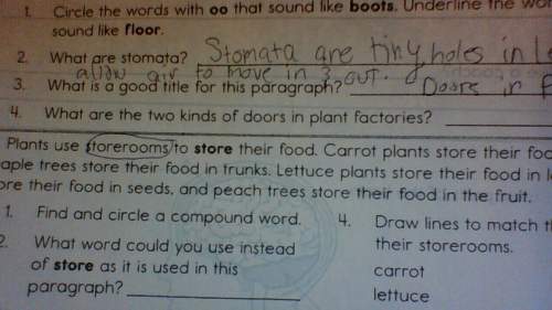 What is another word for store? as in the paragraph plants use storerooms to store their food the q