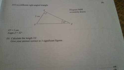 Xyz is a right angle triangle. xy = 5cm angle z = 32° calculate angle