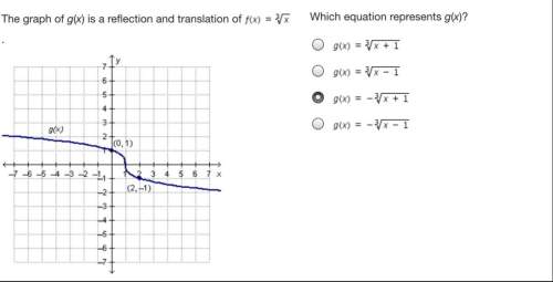 The graph of g(x) is a reflection and translation of . which equation represents g(x)? w
