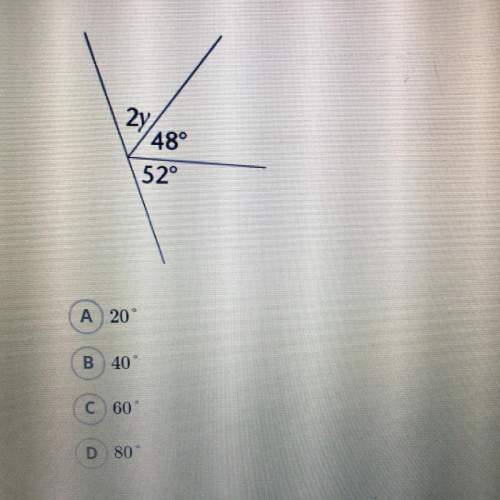find the value of 2y for the figure. 48° 52°