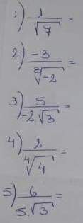 Algebra, rationalize fraction denominators. step by step, !