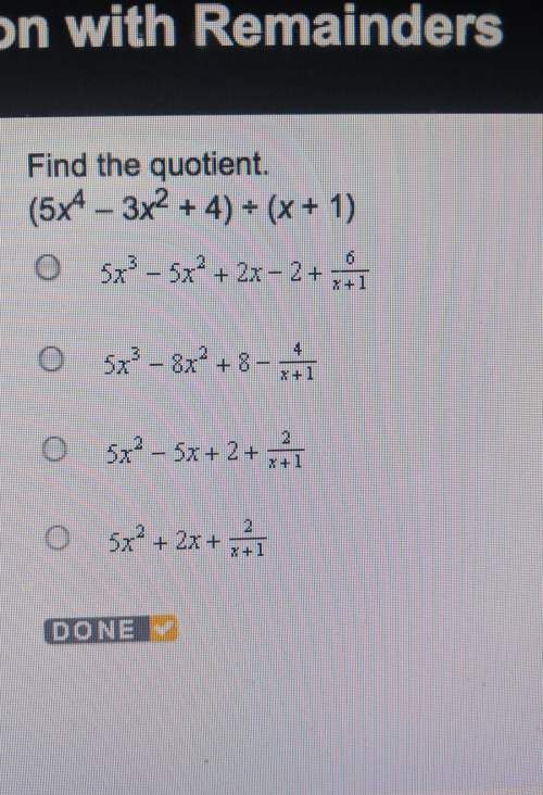 Find the quotient. (5x^4 - 3x^2 + 4) ÷ (x+1)
