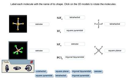Label each molecule with the name of its shape.  see attachment.