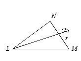 Geometry. i'm lost! o.o lo bisects ∠nlm, lm=18, no=4, and ln=10 what is the value