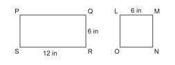 Look at the rectangle and the square:  a rectangle pqrs and square lmno are drawn side b