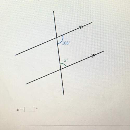 below are two parallel lines with a third line intersecting them.