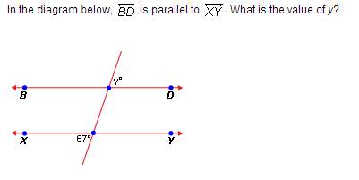 In the diagram below, bd is parallel to xy. what is the value of y?