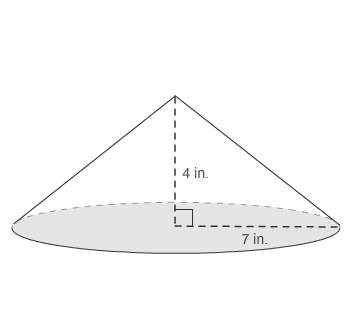 What is the exact volume of the cone?  a. 28cm3 b. 56/3cm3 fraction  c. 196/3cm3 f