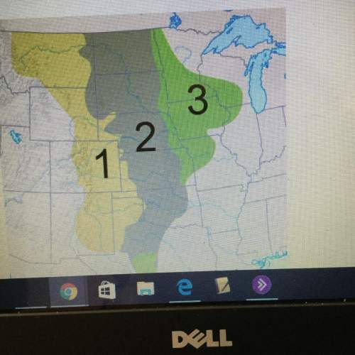 Which term best describes area 3 on the map? a.)tall grass prairie b.)mixed grass prairie c.) short
